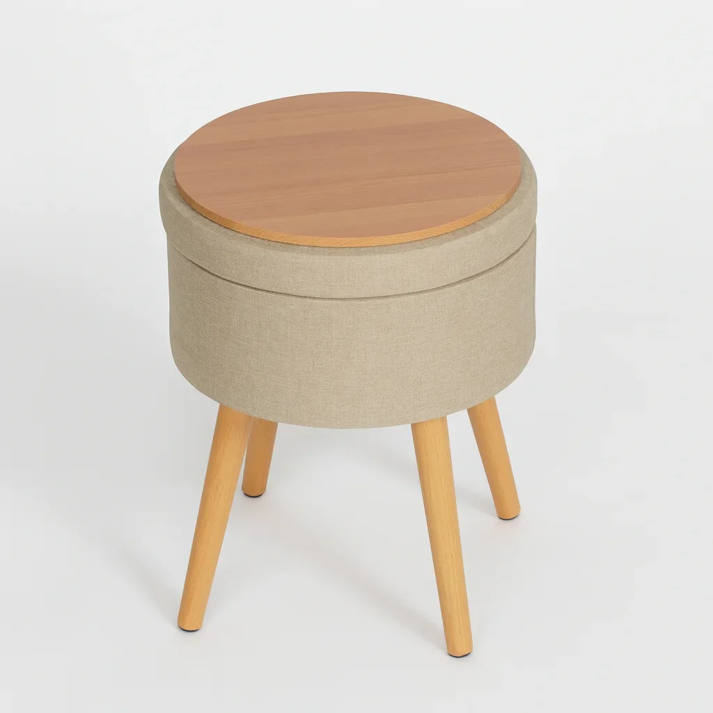 Tiaré - Sgabello poggiapiedi colore beige  stile moderno - Image 4