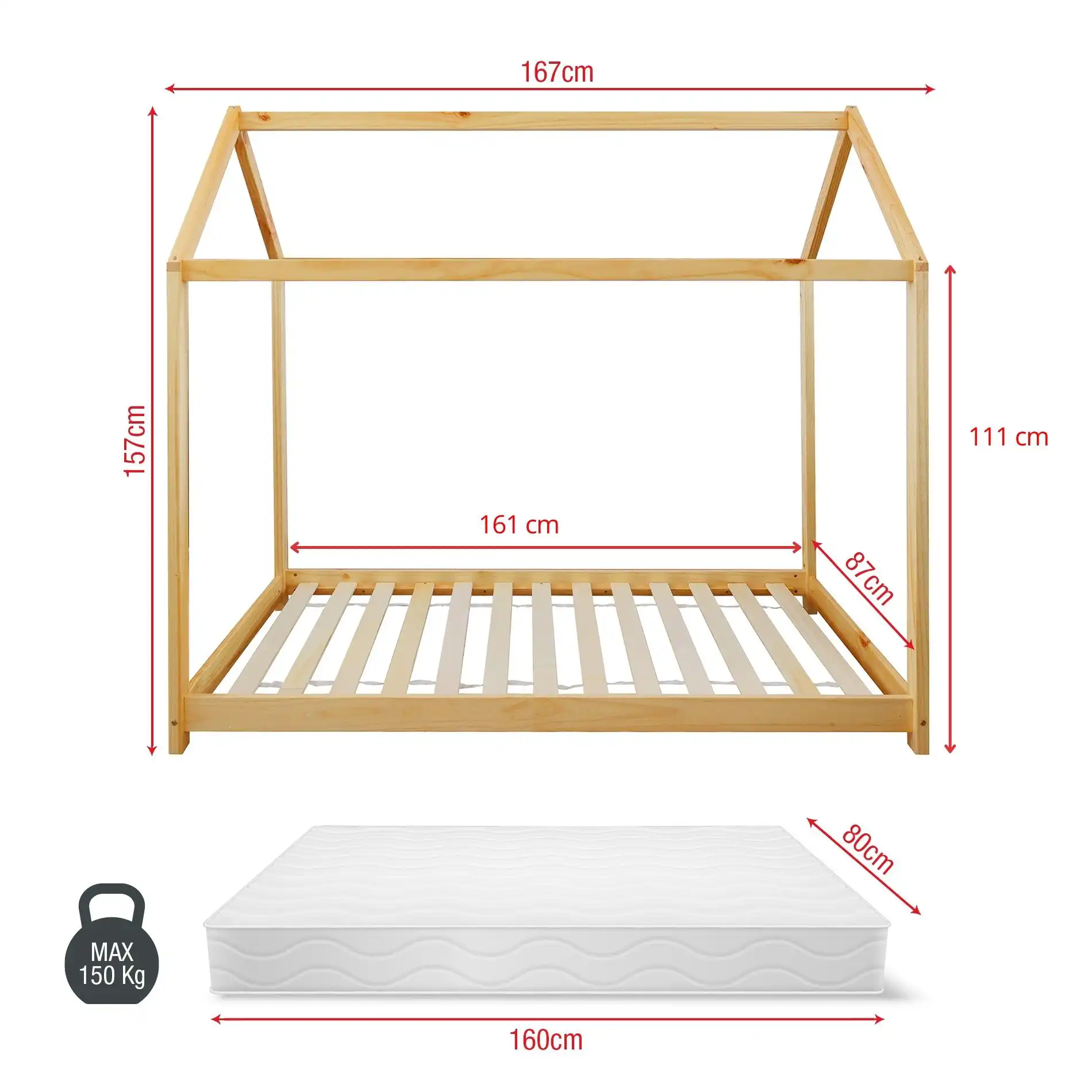 Tiglio - Letto montessoriano in legno naturale 167x87 cm - Image 7