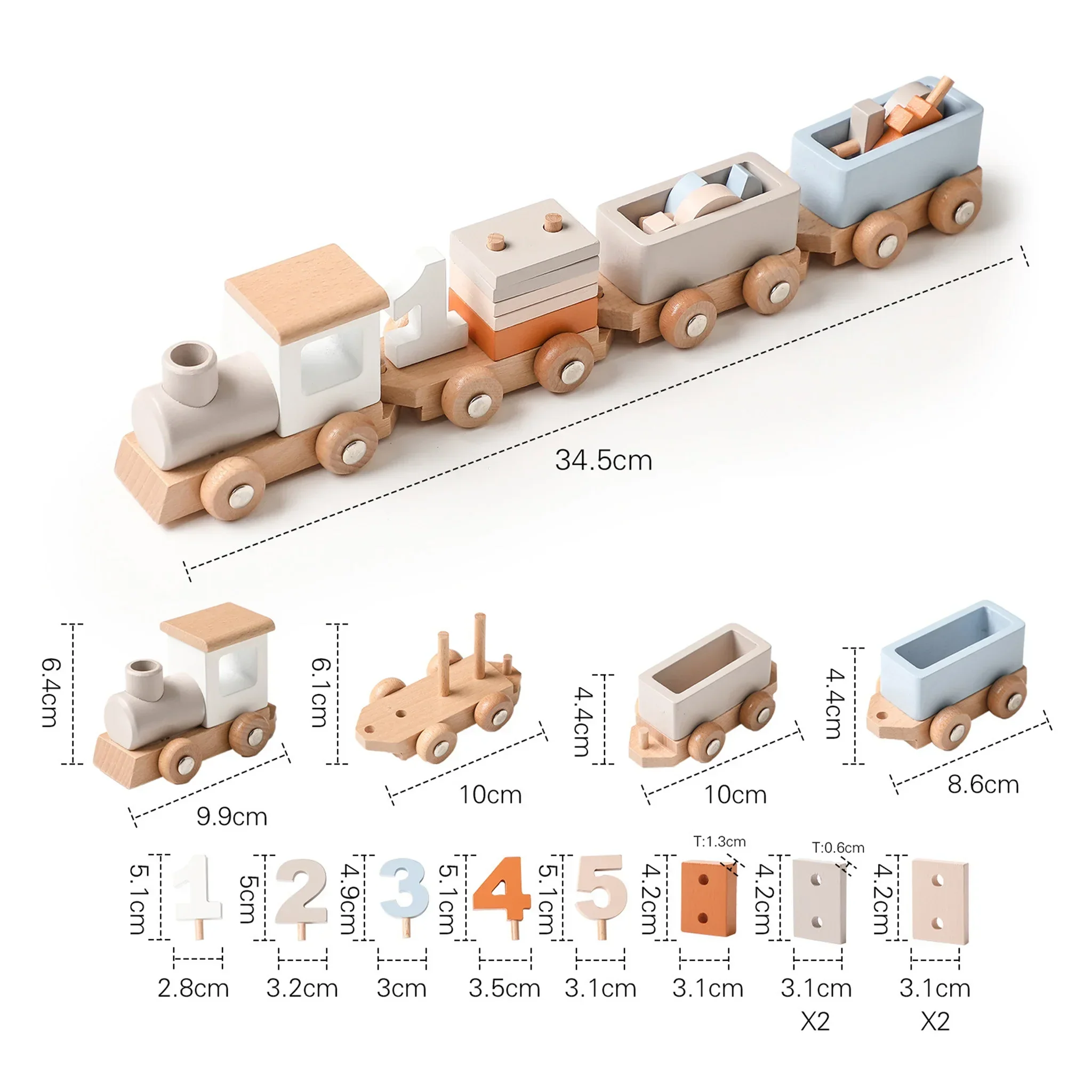 Tiris - Trenino montessoriano giocattolo in legno - Image 8