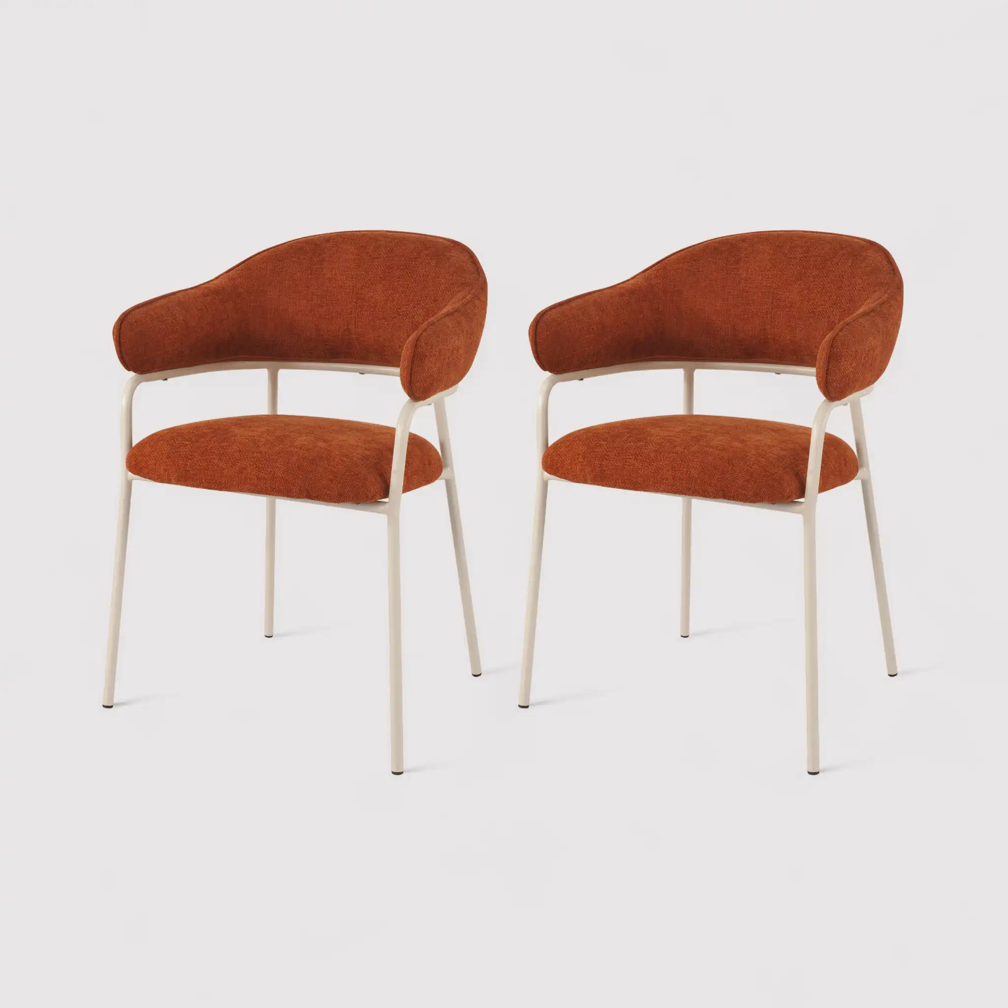 Tuffah - Set 2 sedie da cucina moderne arancione ruggine - Image 3