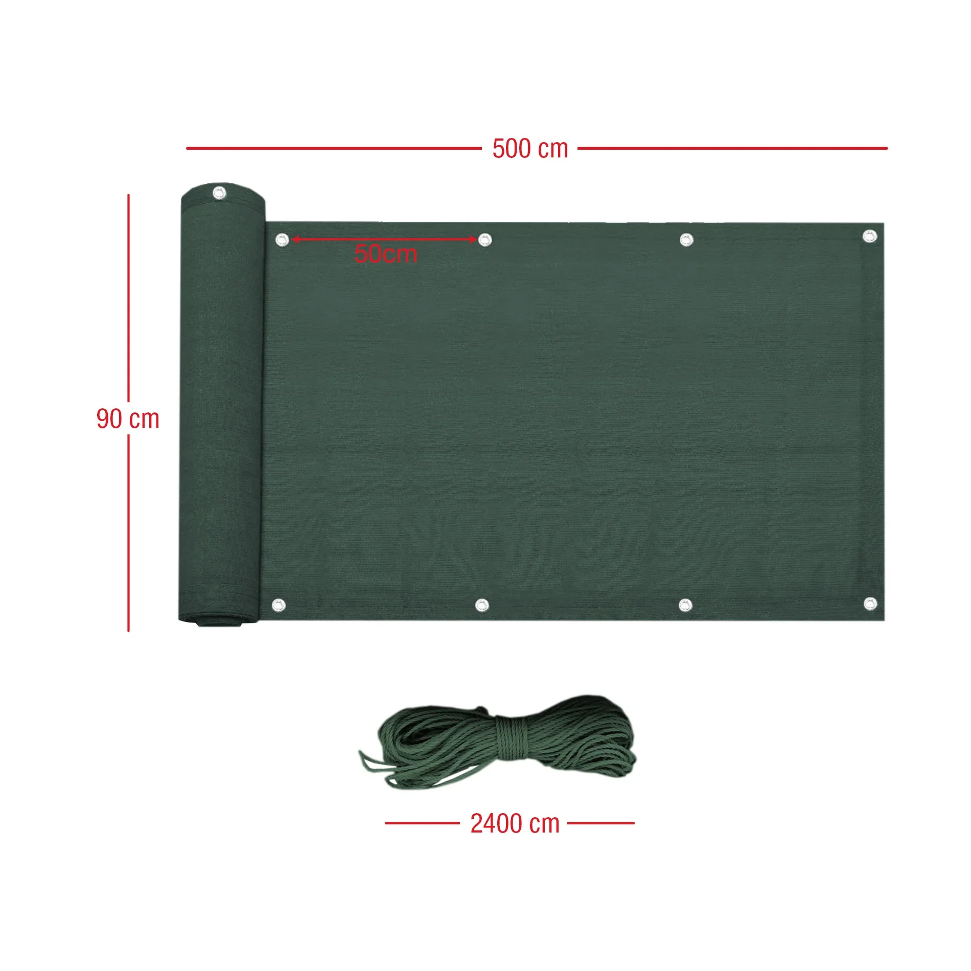 Tuia - Telo rivestimento verde per ringhiera 90x500 cm - Image 6