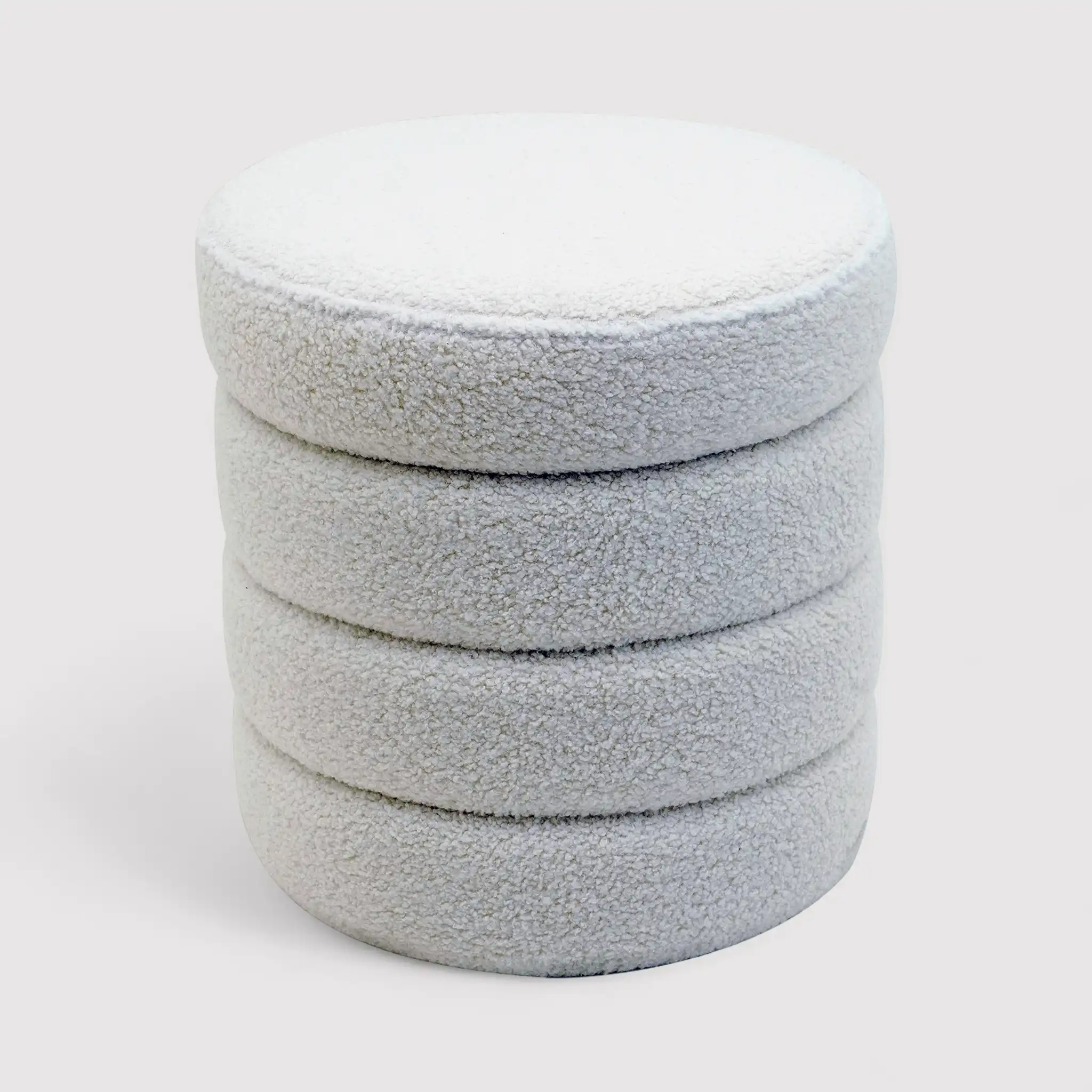 Uxi - Pouf tondo contenitore bianco per salotto - Image 3