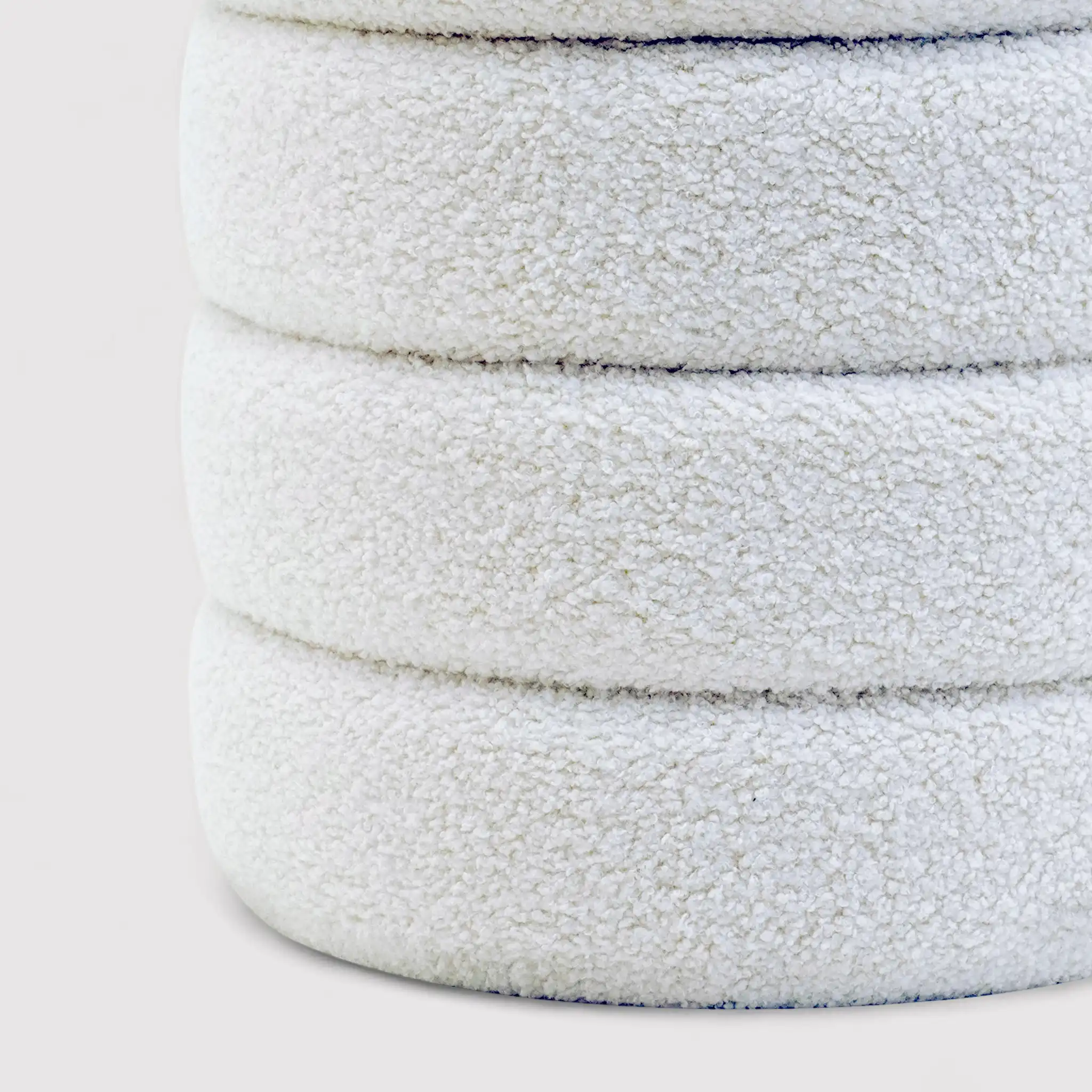 Uxi - Pouf tondo contenitore bianco per salotto - Image 5