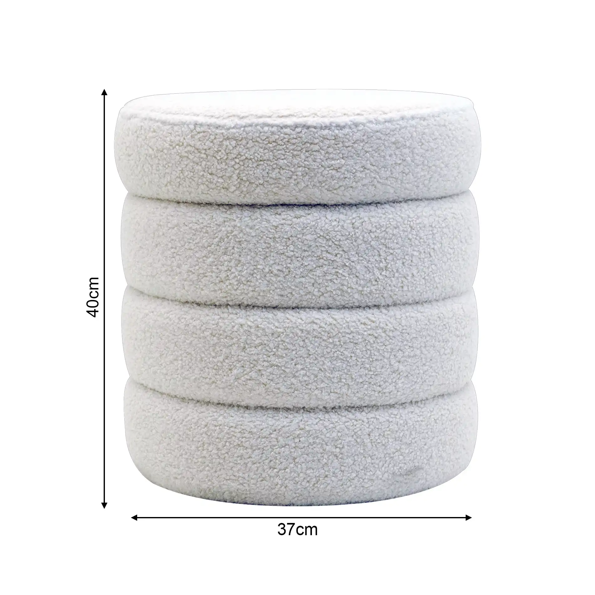 Uxi - Pouf tondo contenitore bianco per salotto - Image 8