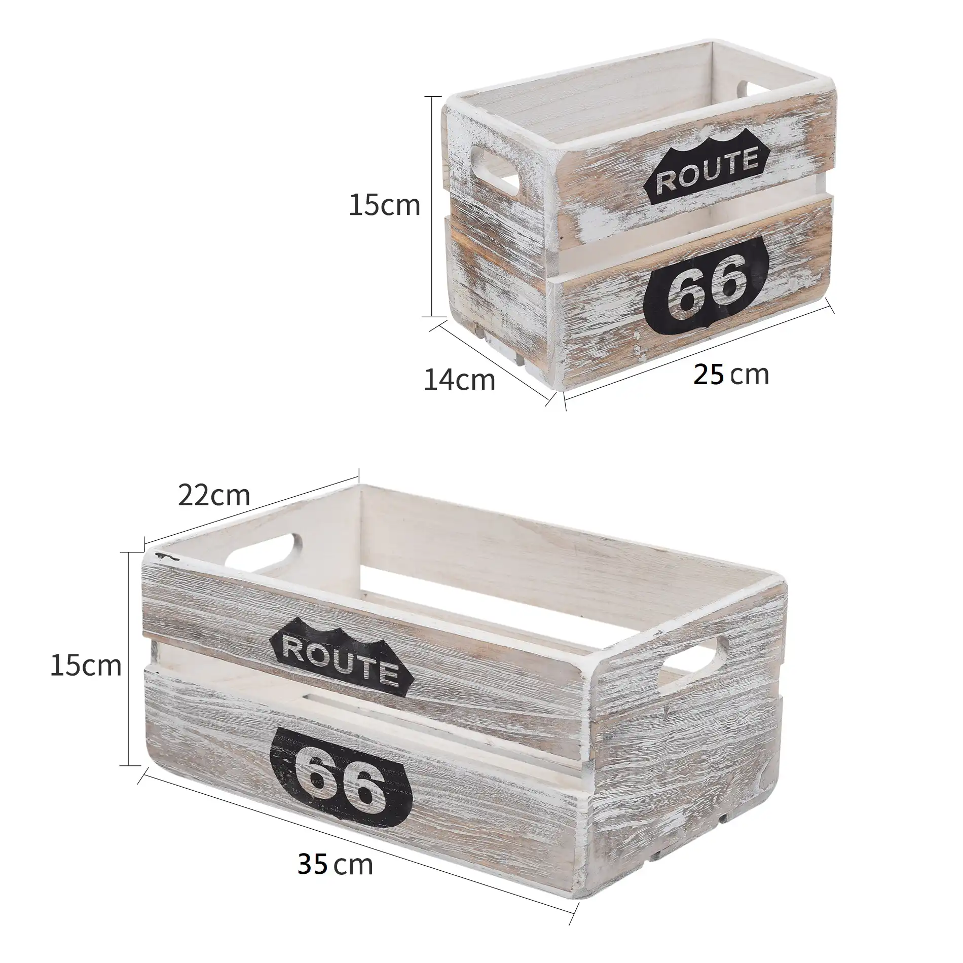 Vanda - Set di 4 cassette shabby in legno per découpage - Image 4