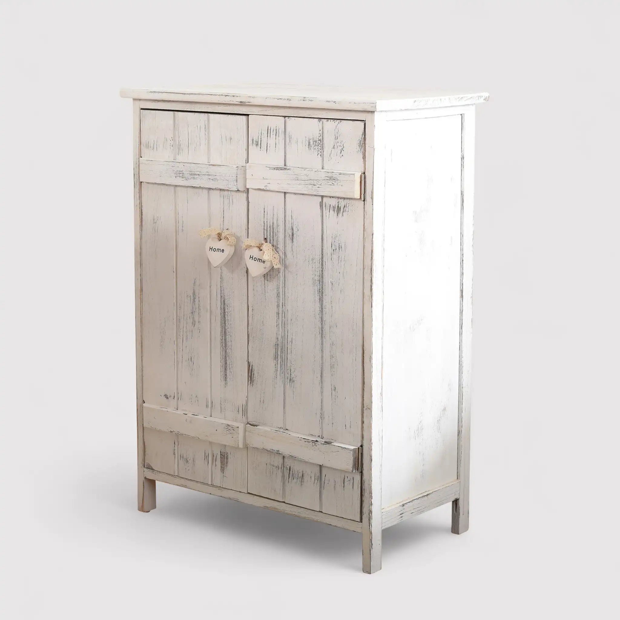 Veronica - Mobiletto per bagno shabby con 2 ante bianco decapato - Image 4