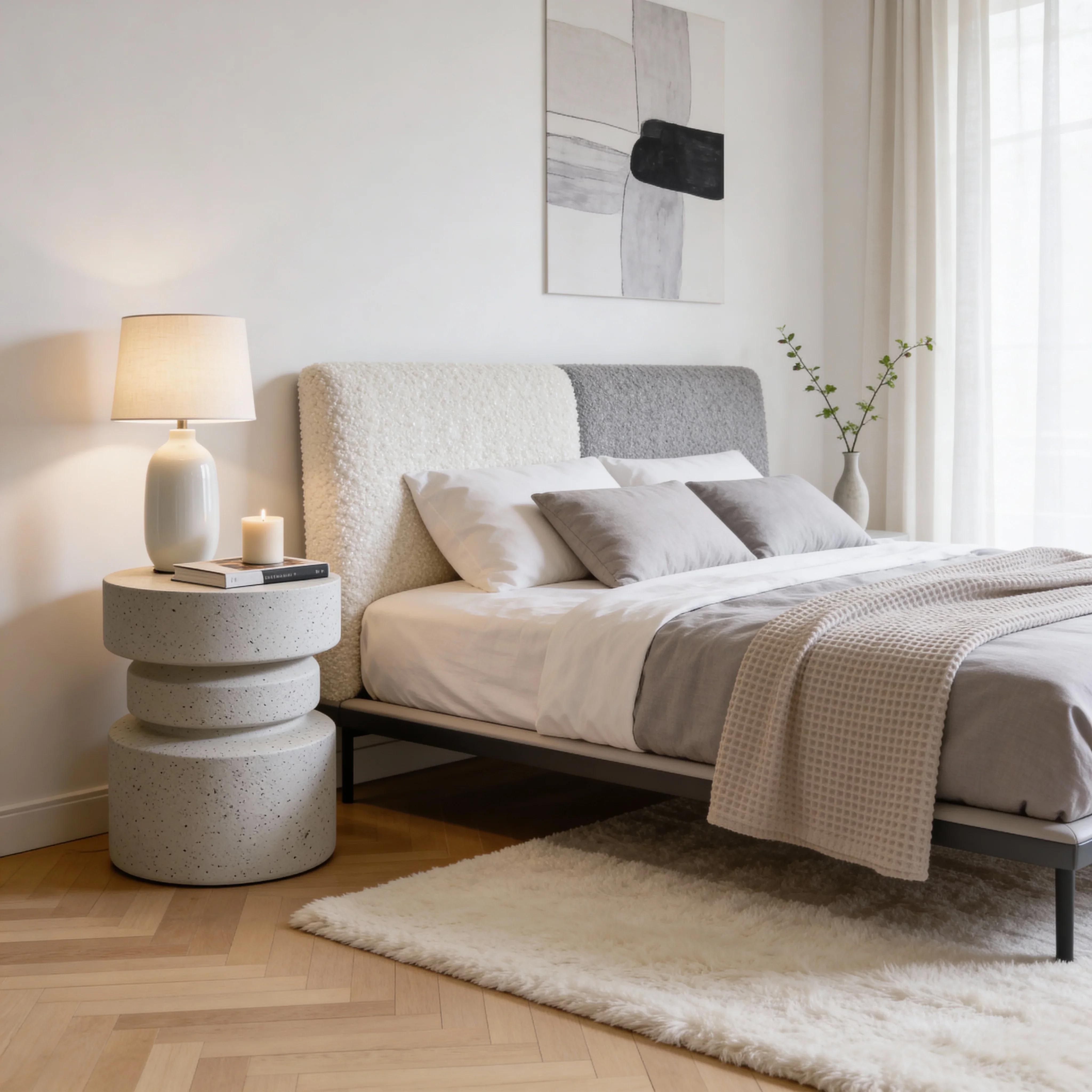 Vexo - Tavolino da divano colore bianco e nero stile moderno - Image 3