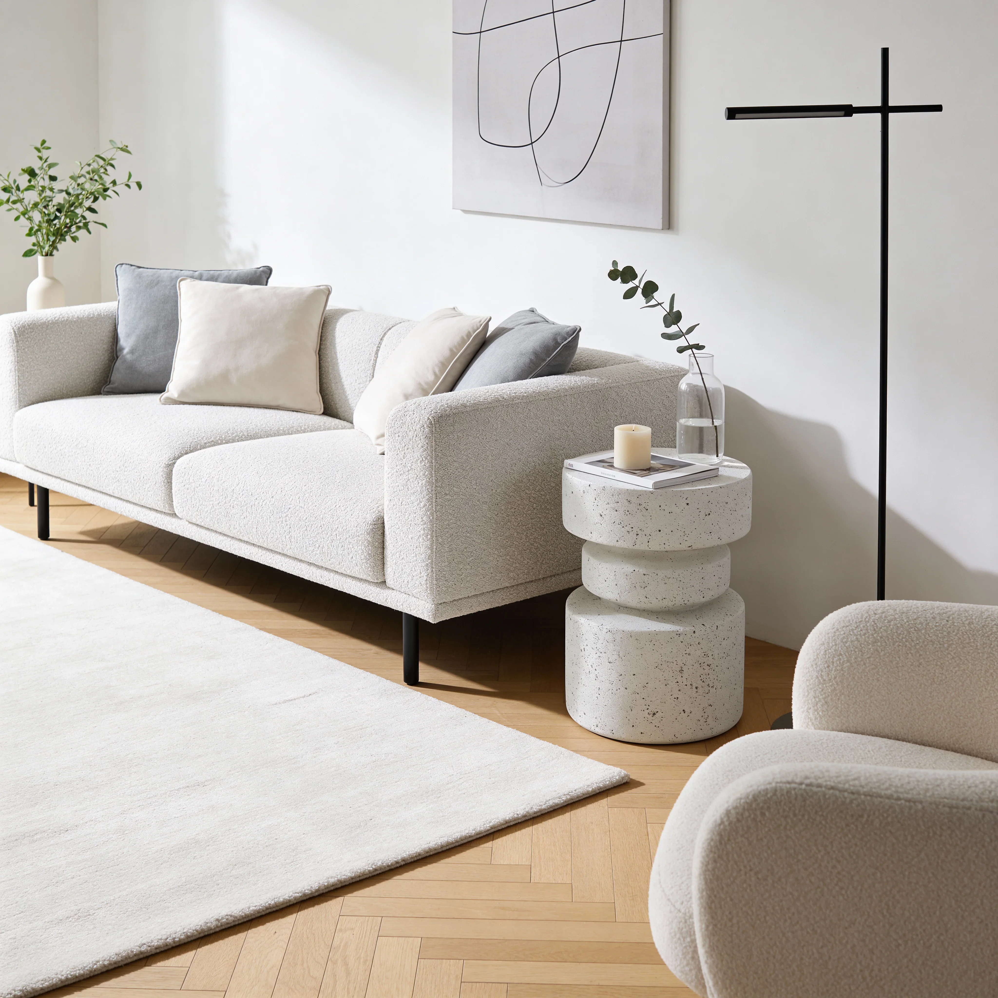 Vexo - Tavolino da divano colore bianco e nero stile moderno - Image 4