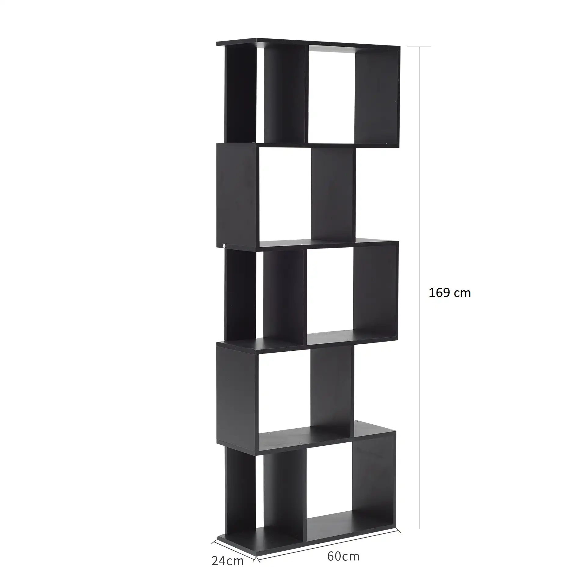 Vitalba - Libreria nera alta e stretta con 5 ripiani - Image 5