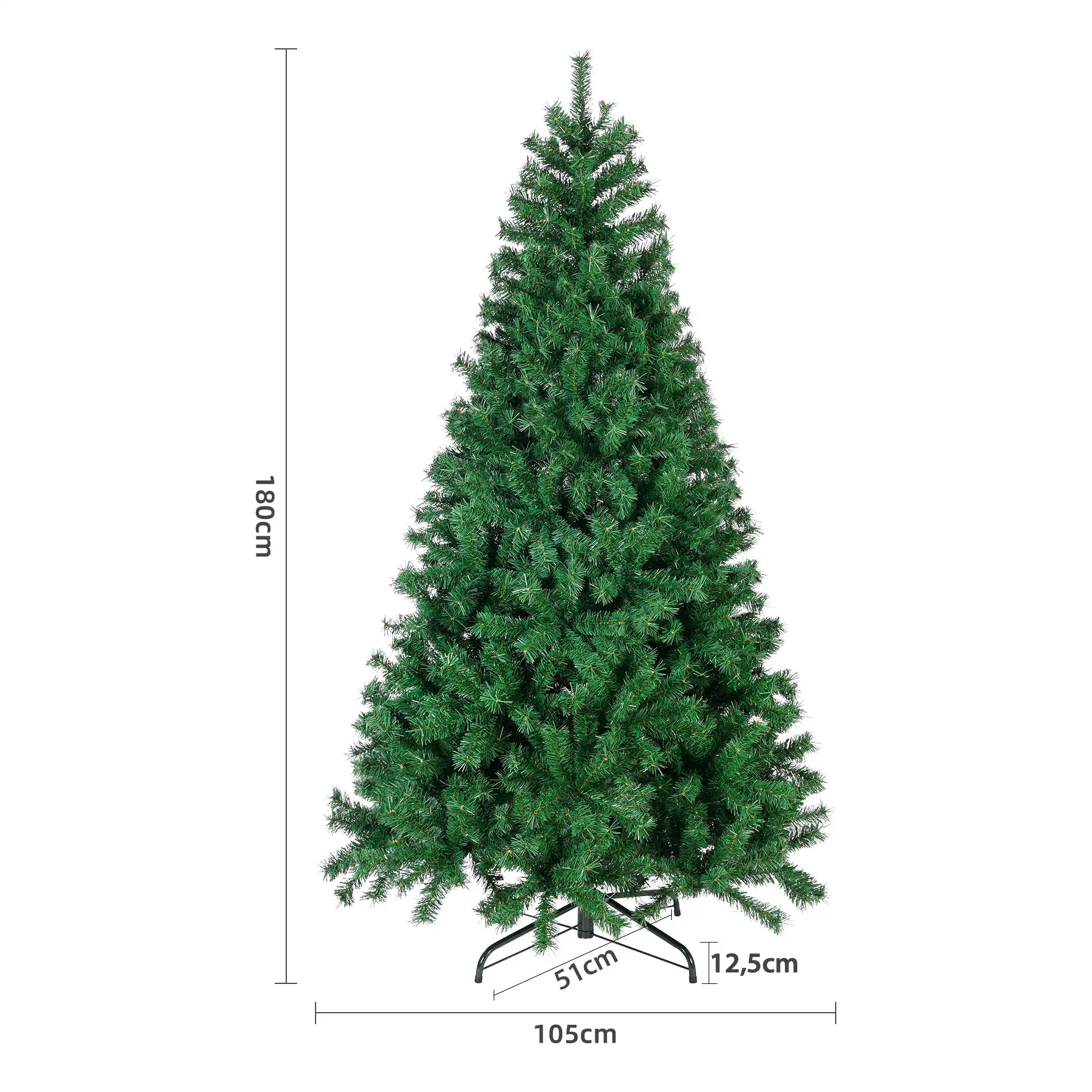 Yakut - Albero di Natale finto verde con base in metallo H 180 cm - Image 6