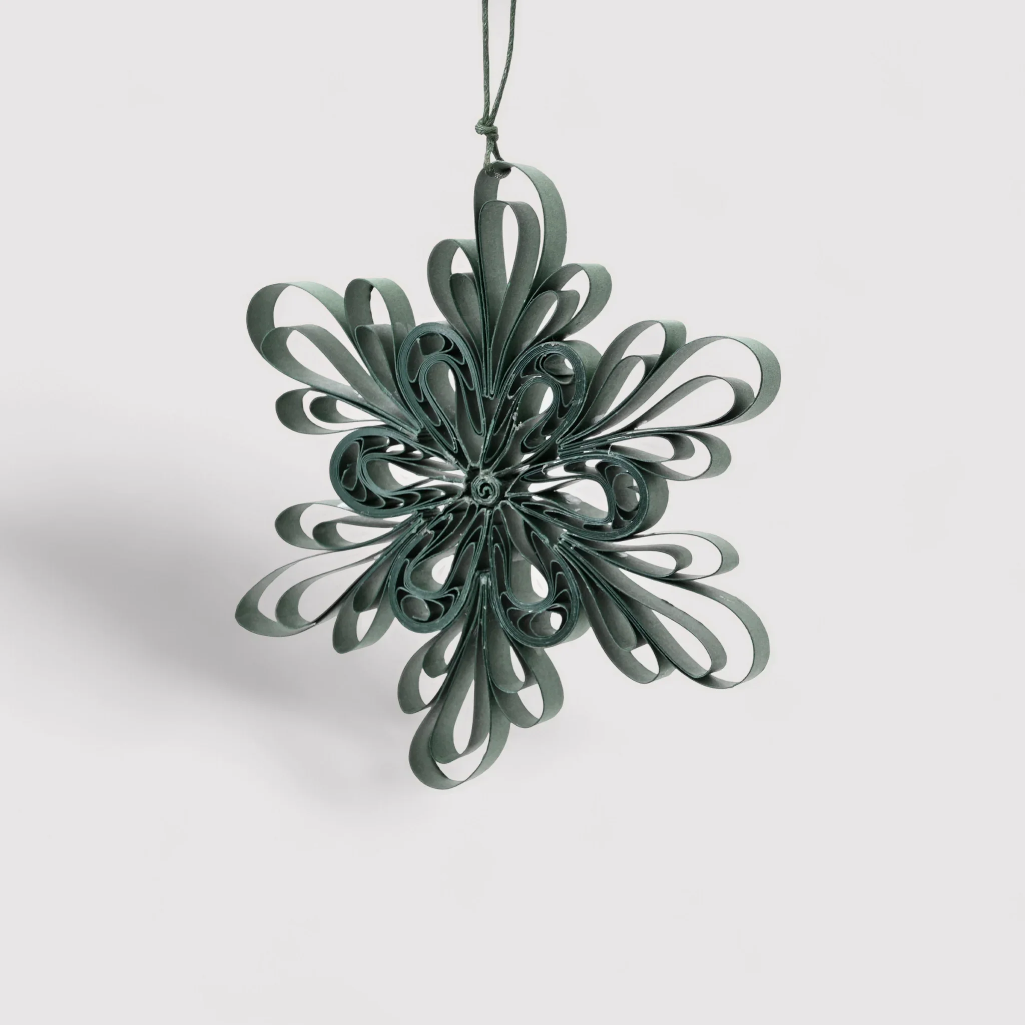 Yopo - 2 pendenti verde scuro in carta a forma di fiore - Image 3