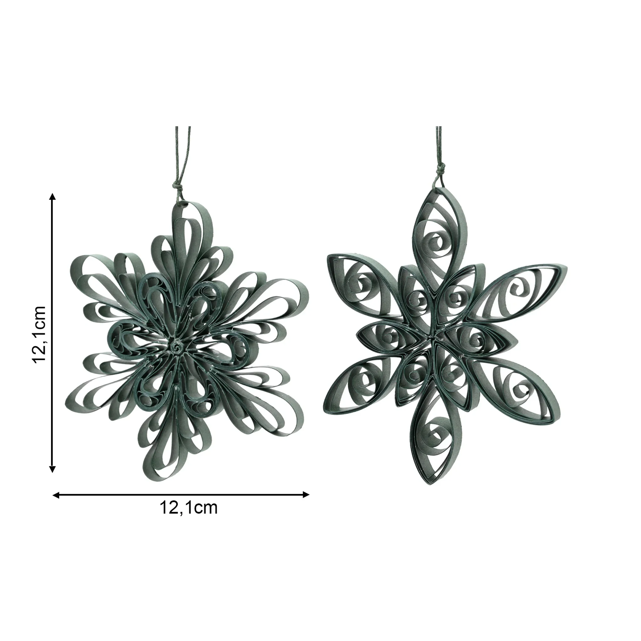 Yopo - 2 pendenti verde scuro in carta a forma di fiore - Image 5