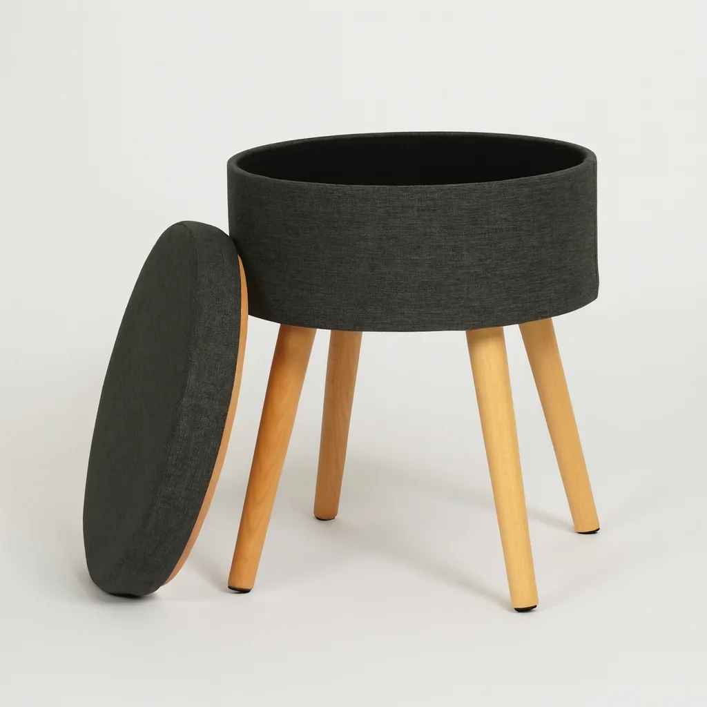 Zahara - Sgabello contenitore in grigio scuro stile moderno - Image 5