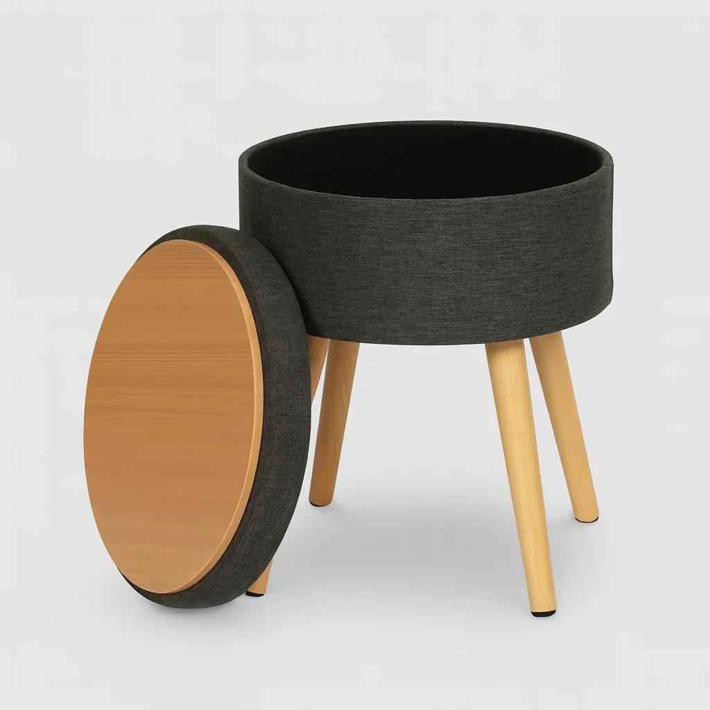 Zahara - Sgabello contenitore in grigio scuro stile moderno - Image 7