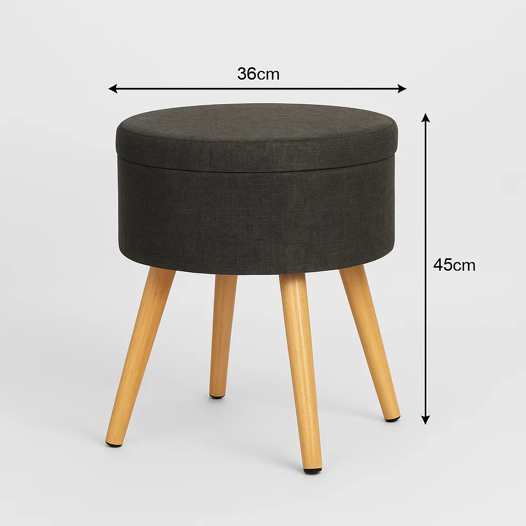 Zahara - Sgabello contenitore in grigio scuro stile moderno - Image 8