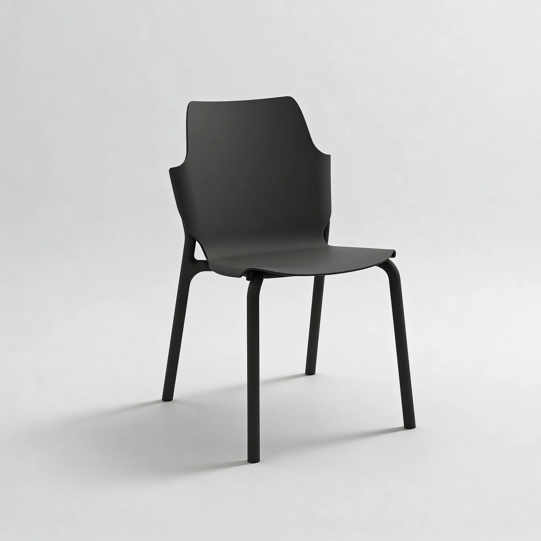 Zeran - Set 2 Sedie da pranzo impilabili colore nero moderne