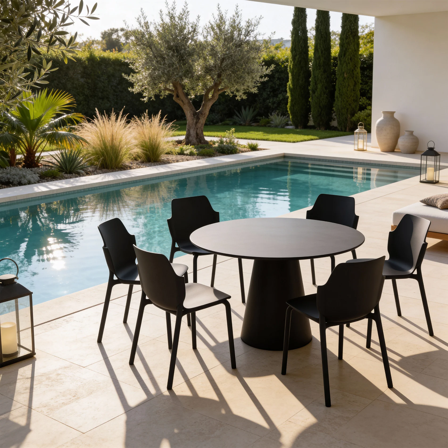 Zeran - Set 2 Sedie da pranzo impilabili colore nero moderne - Image 2