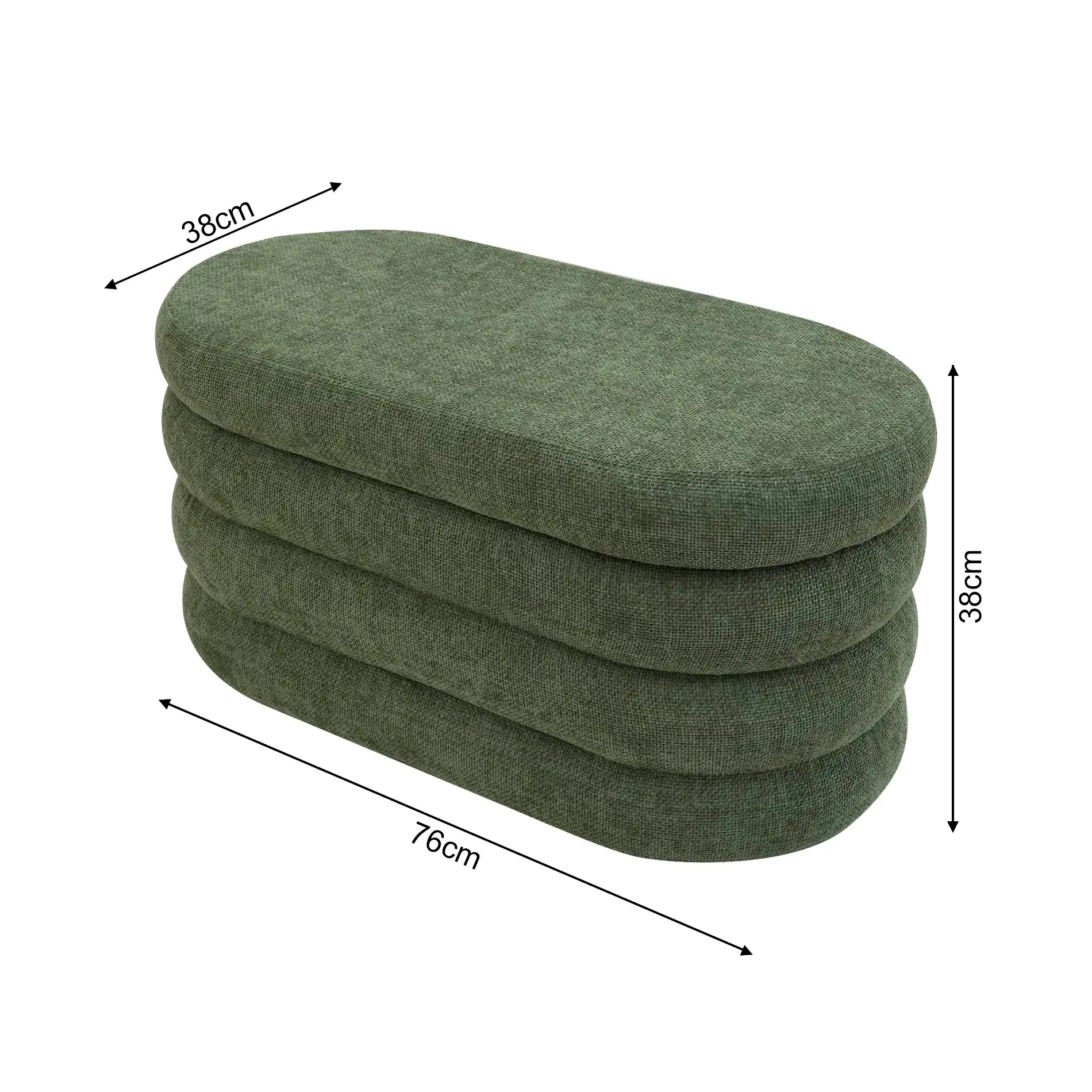 Zeytin - Pouf contenitore ovale verde scuro per salotto - Image 9